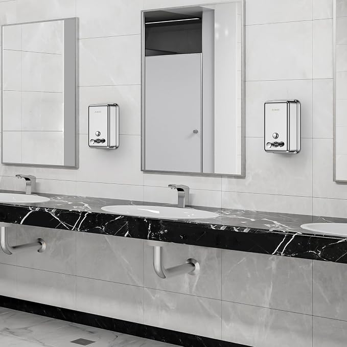 AIKE Polished Stainless Steel Wall Mount Pump Soap Dispenser Polished 17 fl.oz. - Image 5
