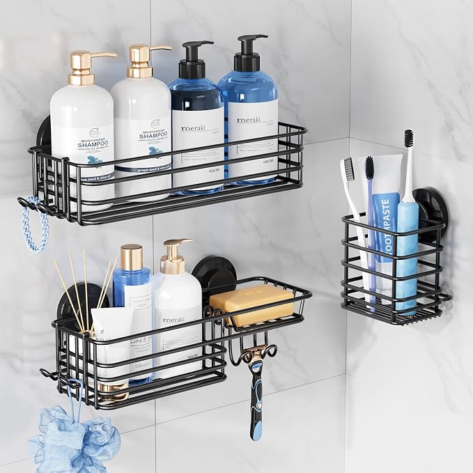 TAILI Shower Caddy Suction Cup, 3 Pack Shelves by TAILI