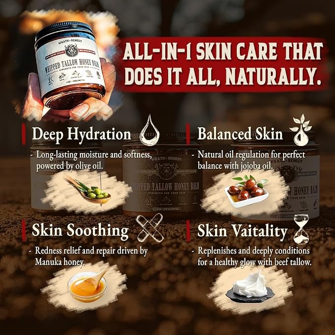 Organic Beef Tallow for Skin - 4 OZ — Grass Fed Beef Tallow for face + Body — - Image 3