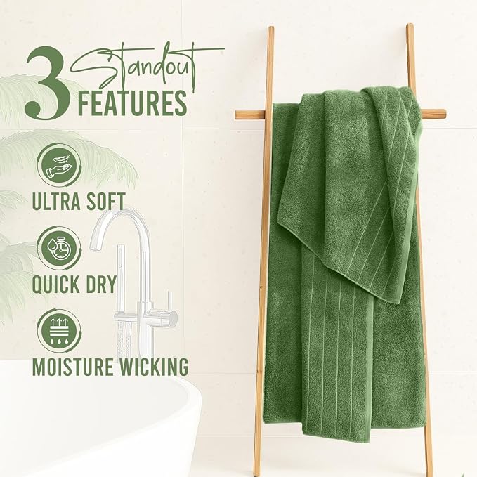 DAN River Extra Large Bath Towels Set of 4, 30 x 60 Inches - Image 2