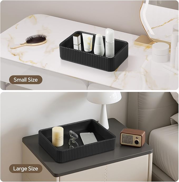 2 Pack Nightstand Organizer Tray, Decorative Perfume Valet Tray Trinket Dish - Image 3