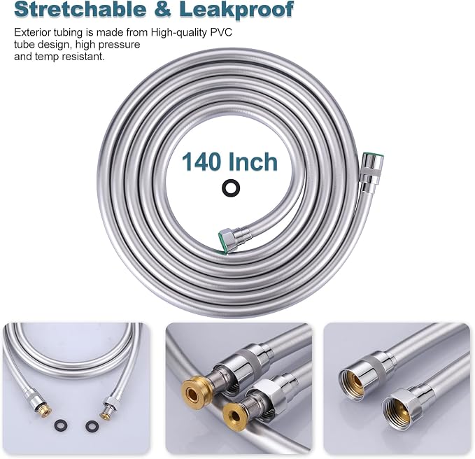 Aleasha 140 Inches Extra Long Shower Head Hose Extension - Image 2