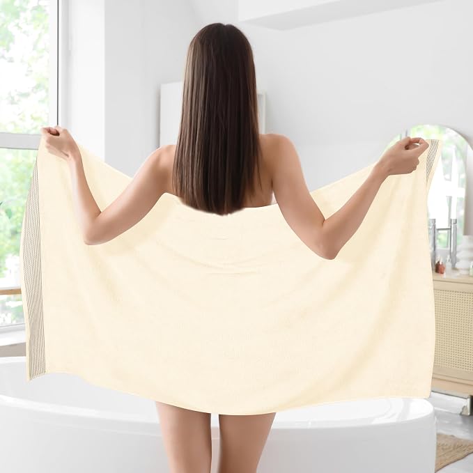 Belizzi Home Cotton 2 Pack Oversized Bath Sheet 35 x 70, Large Bath Sheet - Image 3