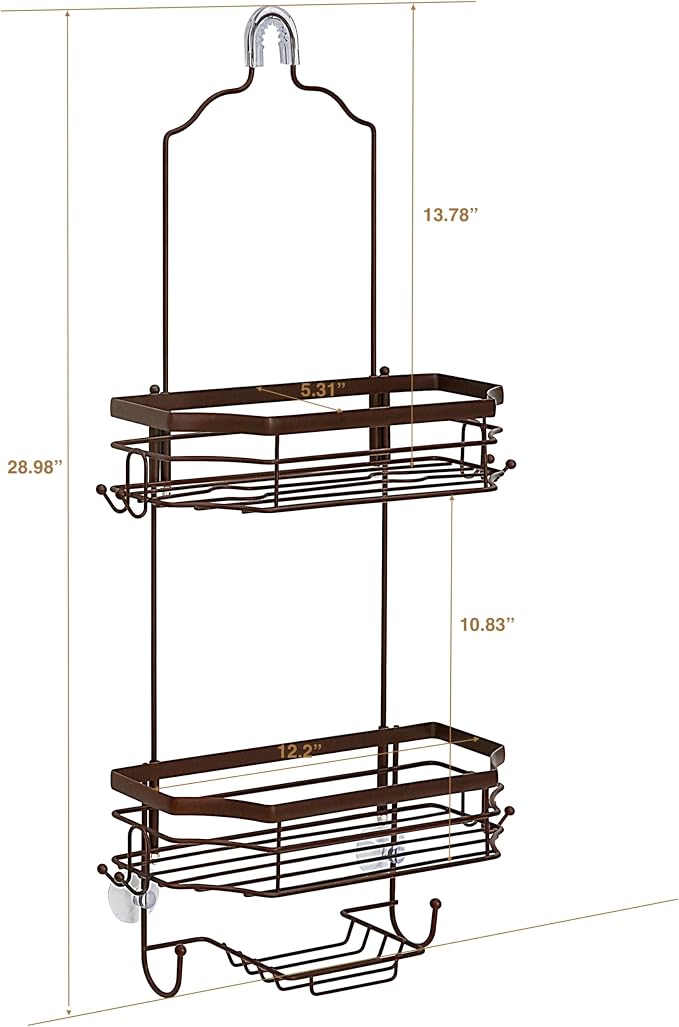 SunnyPoint Bathroom Classic Hanging Over The Shower Head Caddy - Image 6