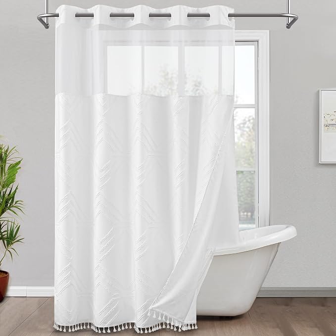 ROSERY No Hook Shower Curtain by ROSERY