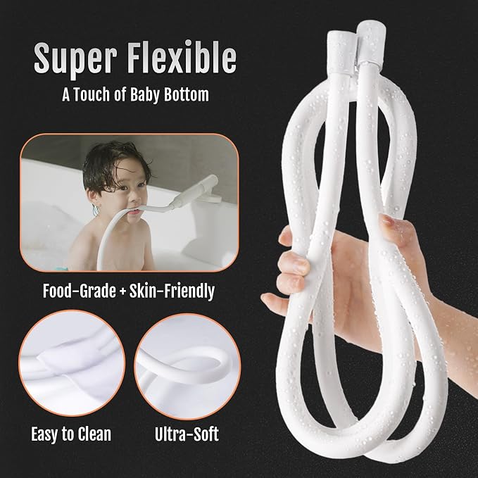 Super Flexible Silicone Shower Head Hose Extension, Kink-Free Handheld - Image 2