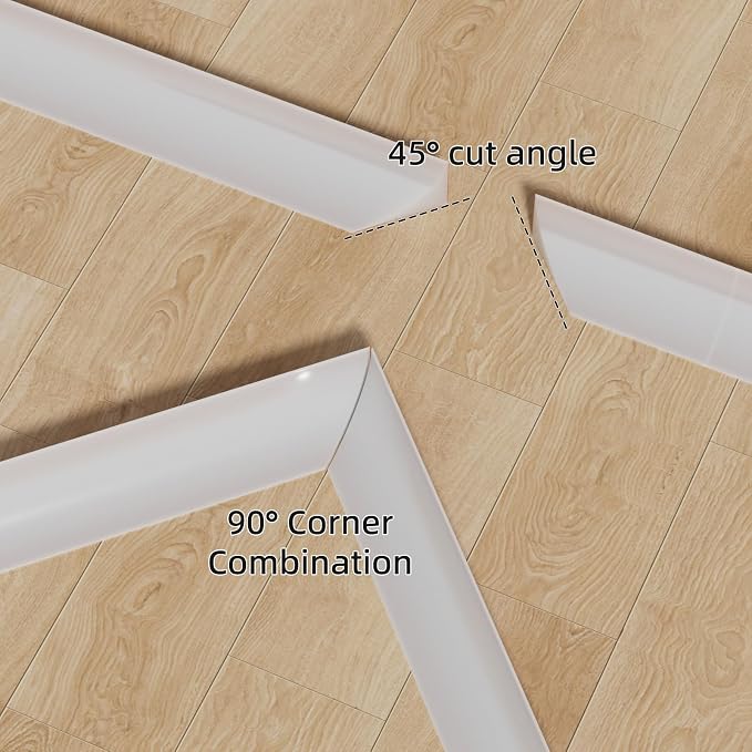 9.8' Flexible Quarter Round Molding, Peel and Stick Shoe Molding Baseboard - Image 6