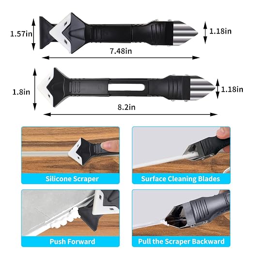 11Pcs Silicone Caulking Tools 3 in1 Grout Removal Tool&Grout Remove Scraper - Image 4