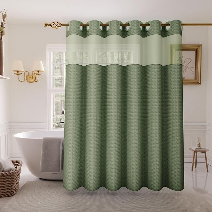 Inhousolu Stall No Hook Shower Curtain by INHOUSOLUHOMEDECOR