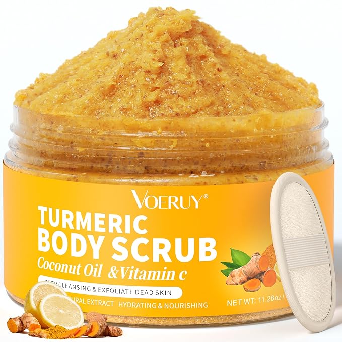 Body Scrub, Turmeric Exfoliating Body Scrub, by VOERUY