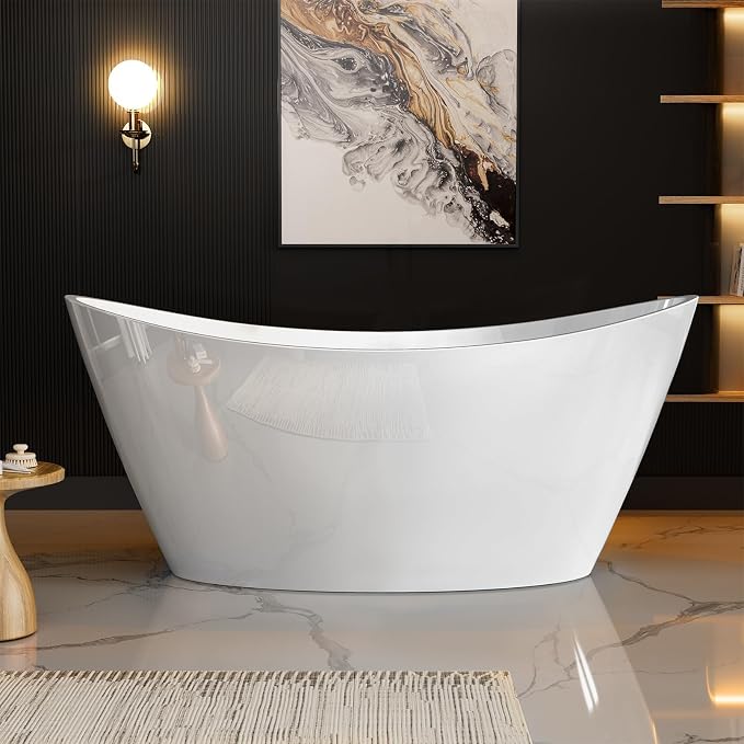 BATHTUB 67" Free Standing Tub, Luxury Acrylic Soaking Tub, Modern Stand Alone by Empava