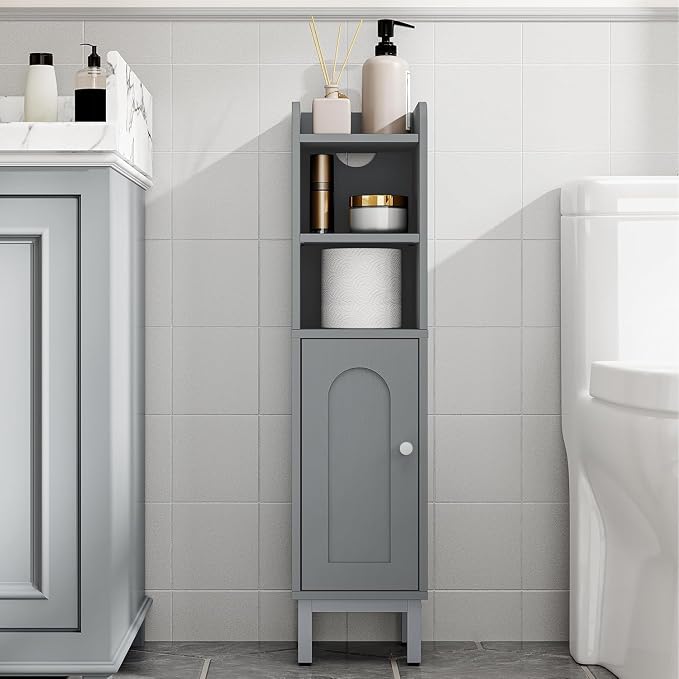 Bathroom Storage Cabinet, Small Corner Floor Cabinet by Hzuaneri