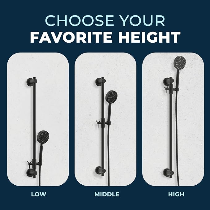 HammerHead Showers® Solid Metal 27.5 Inch Shower Slide Bar Set and Handheld - Image 6