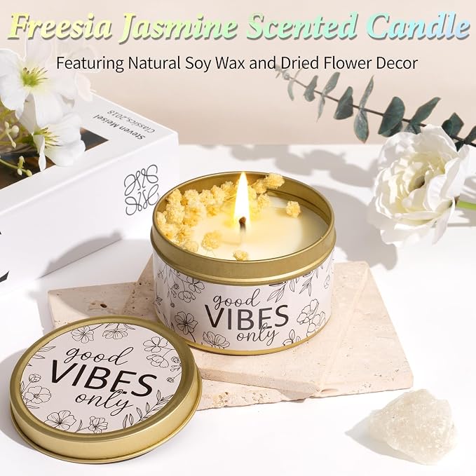 Spa Gifts for Women Bath Gift Set, Freesia & Jasmine Relaxing Spa Gift Basket - Image 4