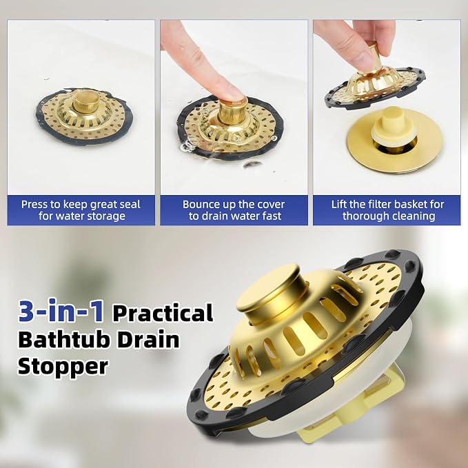 Universal Bathtub Drain Stopper Shower Drain Hair Catcher, Tub Stopper - Image 6