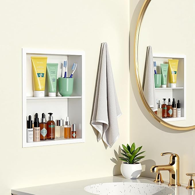 Stainless Steel Recessed Medicine Cabinet Bathroom Medicine Wall Niche Shower - Image 2