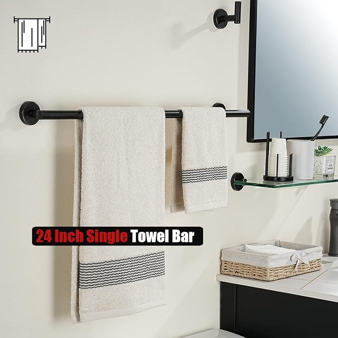 JQK Oil Rubbed Bronze Towel Bar, 27 Inch 304 Stainless Steel Thicken 0.8mm - Image 5