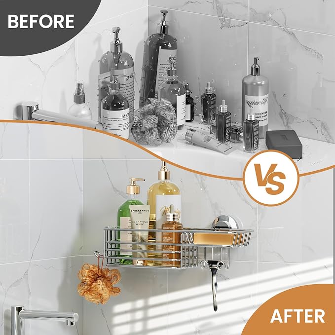 LEVERLOC Shower Caddy Suction Cup, Organizer - Image 3