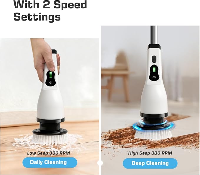 Kingwell Electric Spin Scrubber, Cordless Electric Scrubber - Image 2