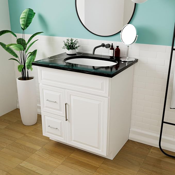 30 Inch Antique White Bathroom Vanity Unassembled, No Sink/Top/Handles Bathroom by KitchenManLiving