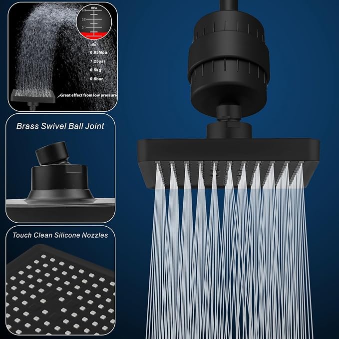 Voolan Filtered Shower Head Set, High Pressure Rain Shower - Image 6