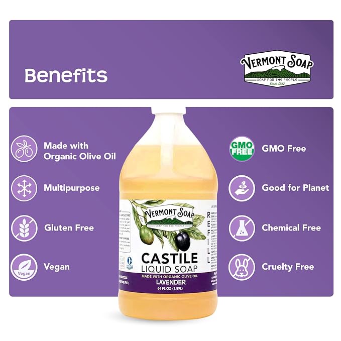 Vermont Castile Soap Lavender, Gentle Liquid Soap - Image 5