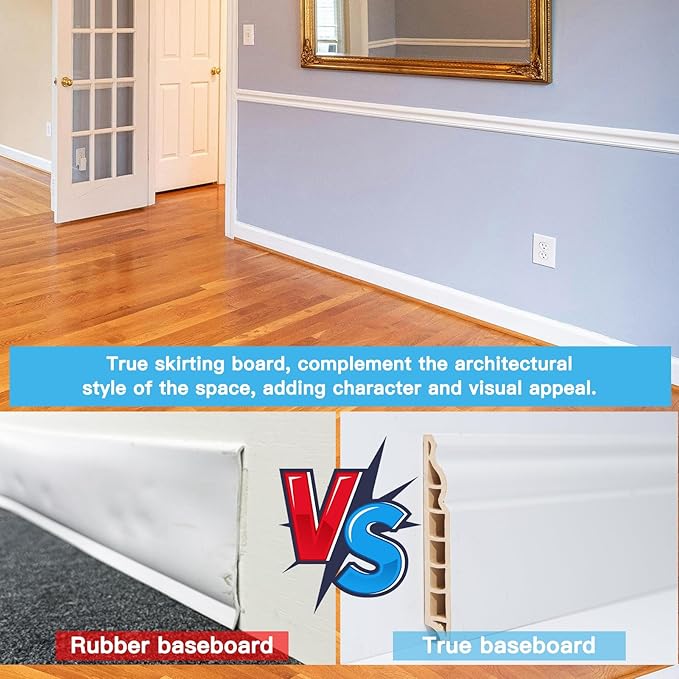 Art3d Wall Baseboard Molding Trim 8-Pack of 56 x 3.2 in., High Impact - Image 4