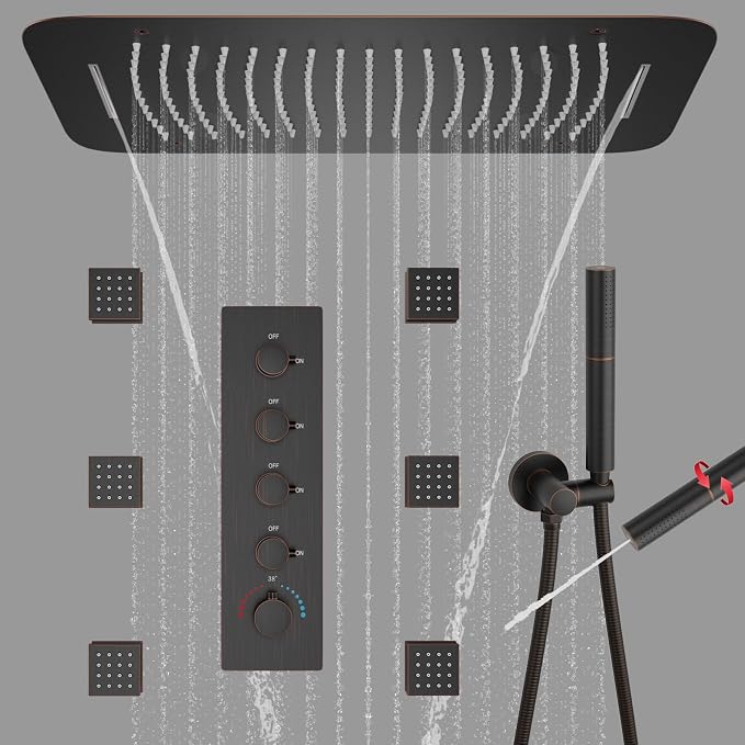 Thermostatic Shower System Oil Rubbed Bronze Shower Faucet Set by KATAIS