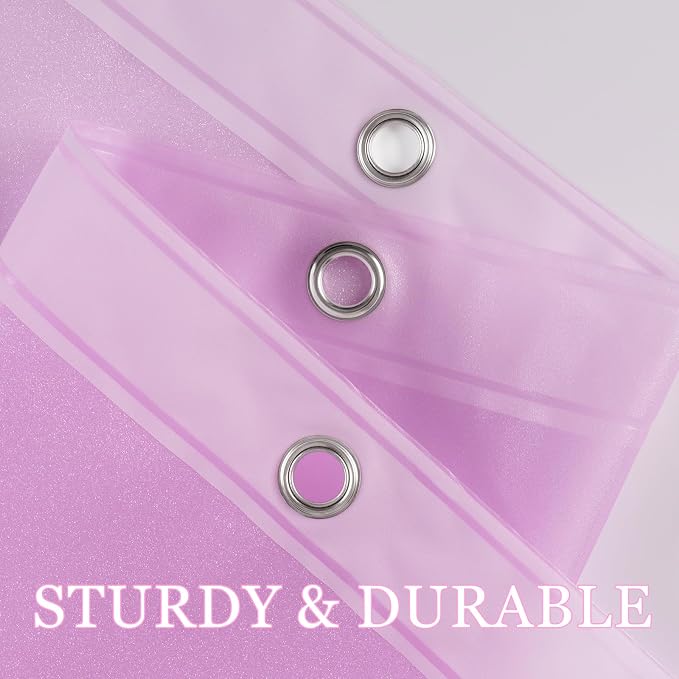Dreamy Pink Glitter PEVA Shower Curtain, Waterproof Plastic Sparkle Shower - Image 5
