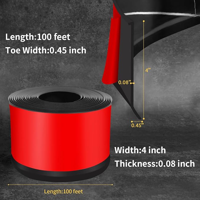Flexible Baseboard Molding Trim 4 Inch Self-Adhesive Vinyl Wall Base Peel and - Image 2