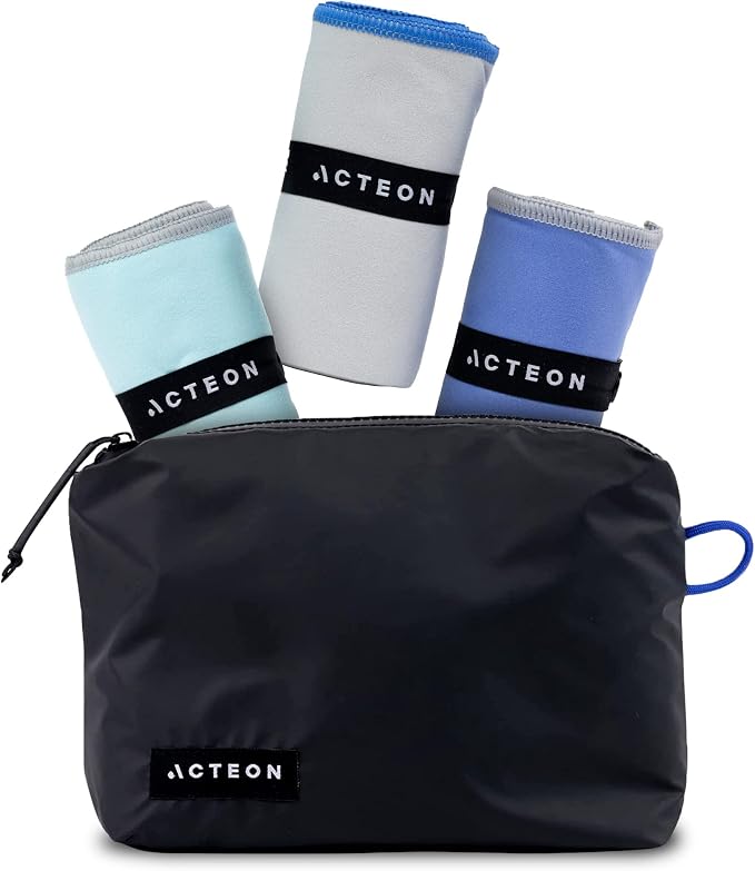 Acteon Microfiber Travel Towel & Wet Bag Set, Large Quick Dry Silver ION by Acteon