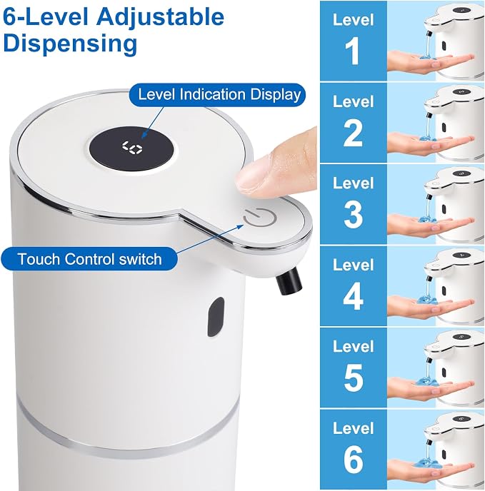 Automatic Soap Dispenser, Hand Soap Dispenser 12.8oz/380ml Smart Rechargeable - Image 3