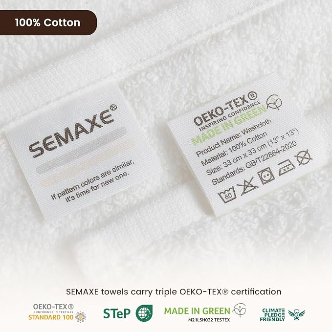 SEMAXE 100% Cotton Washcloths for Bathroom - Image 4