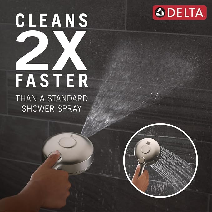 Delta 5-Setting HydroRain 2-in-1 Dual Shower Head - Image 2