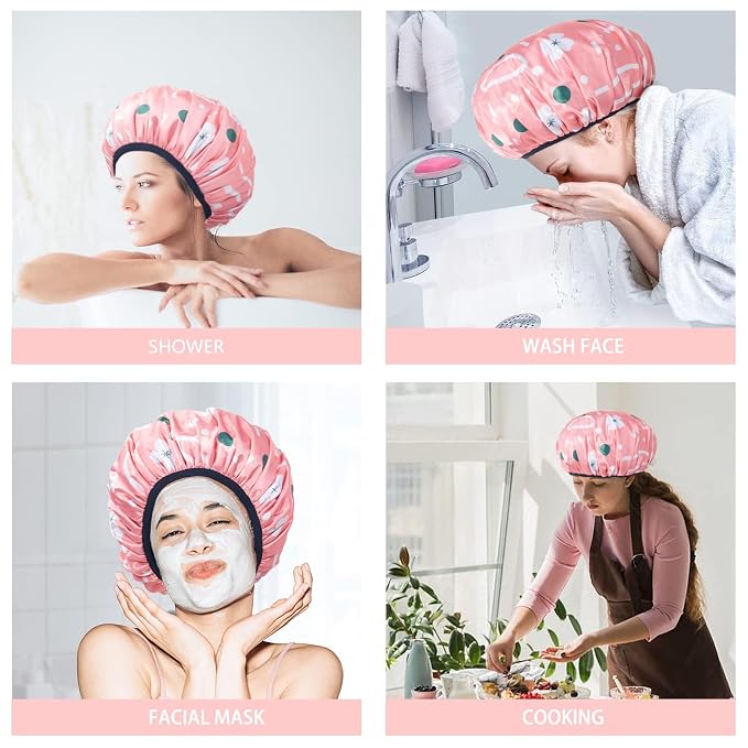 Aquior Shower Cap, Extra Large Triple Layer Bathing Cap - Image 5