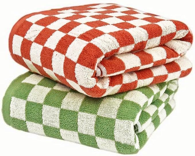 Checkered Bath Sheet, Oversized Bath Towel, 27.5x55 Inches, Quick Dry, 100% by Unknown