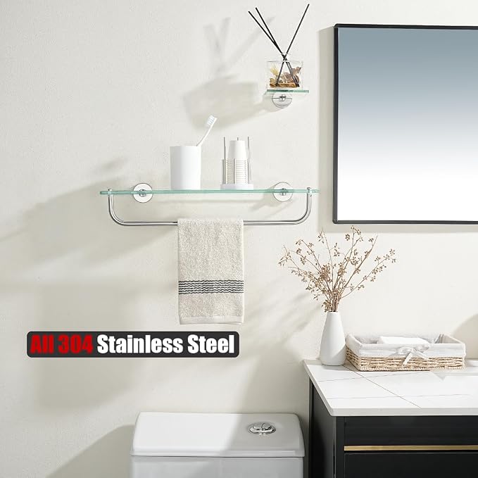 JQK Bathroom Glass Shelf, Shelf - Image 4