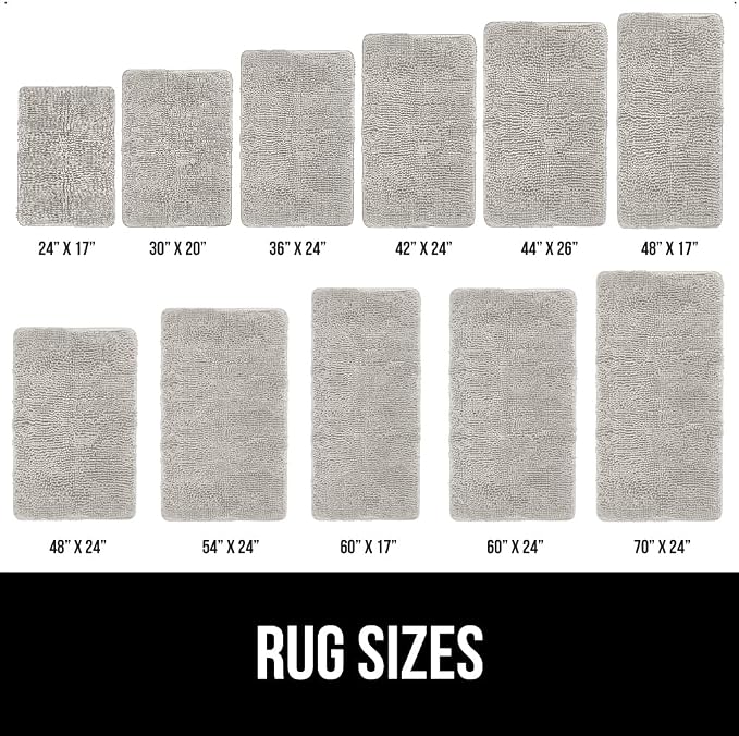 GORILLA GRIP Bath Rug Mat, Soft Absorbent Chenille, Quick Dry Microfiber Mats - Image 6
