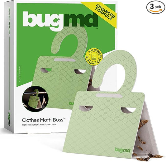 BugMD Clothes & Pantry Moth Traps – Sticky Glue Pheromone-Based Repellent by BugMD