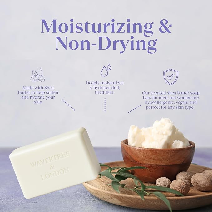 Wavertree & London Basil & Neroli Scented Natural Soap Bars, 7oz Moisturizing - Image 3