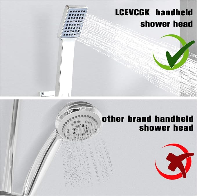Shower Head - Shower Faucet Set Square Shower Combo System - Image 7