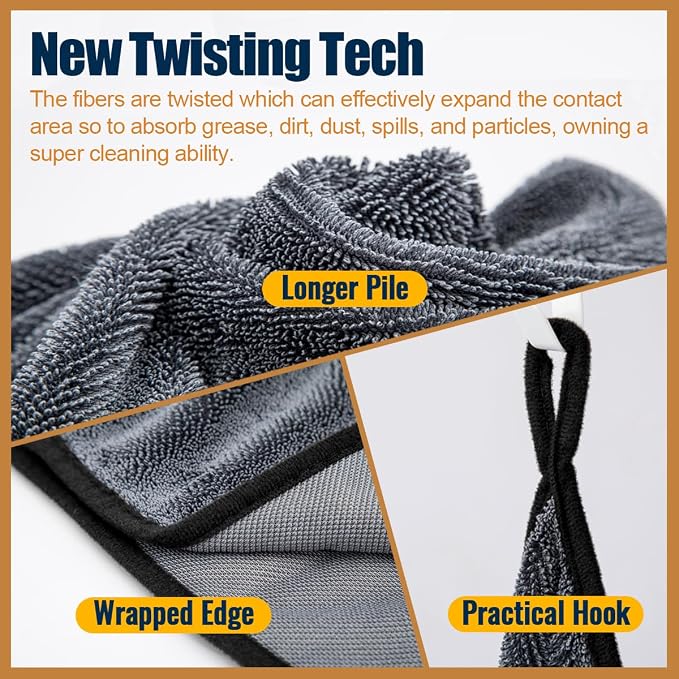 Airlab Microfiber Towels for Cars Wash Drying Extra Large Super Absorbent - Image 3