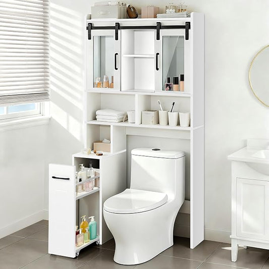 Extendable Rolling Drawer-Style Toilet Storage Cabinet. Conveniently Mobile. by Unknown