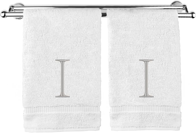 Monogrammed Hand Towel, Personalized Initial Gift, Extra Absorbent 100% Turkish by BareCotton