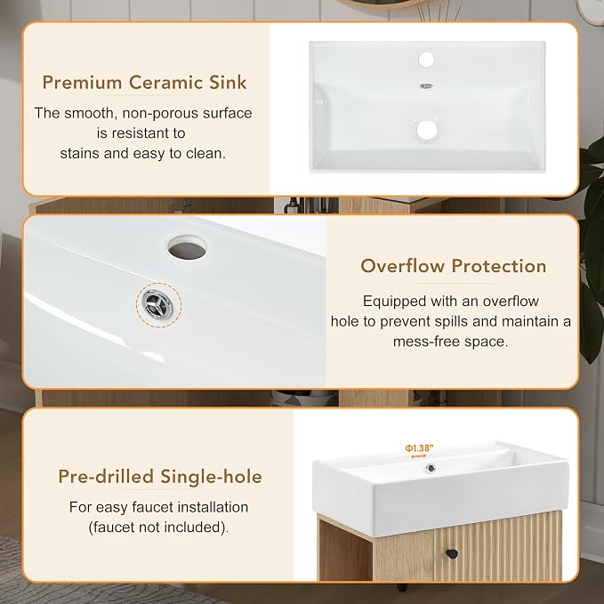 Merax Floating Bathroom Vanity - Image 4
