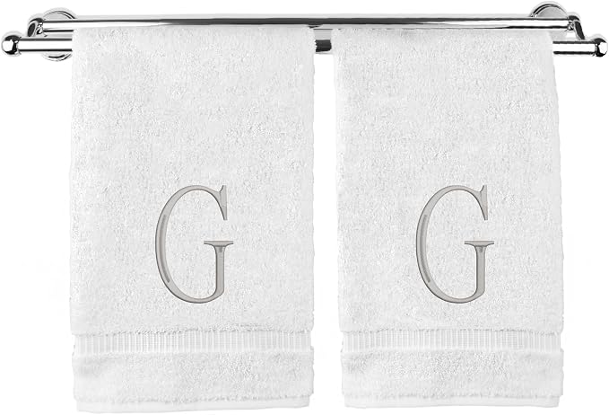 Monogrammed Hand Towel, Personalized Initial Gift, Extra Absorbent 100% Turkish by BareCotton