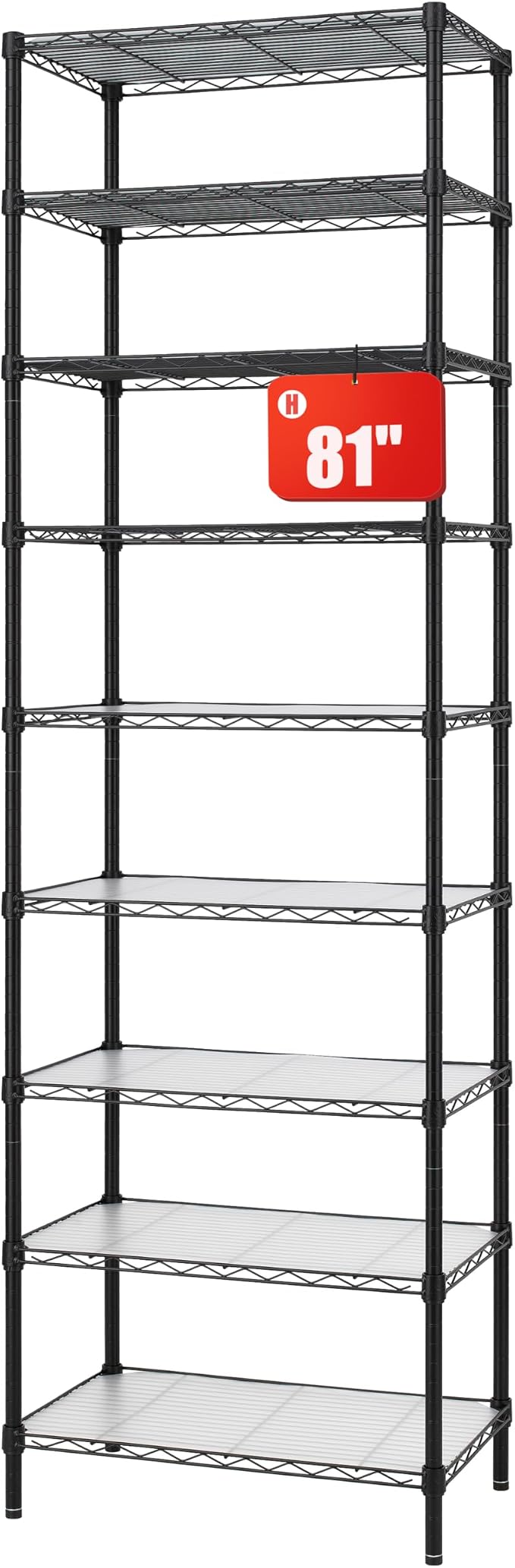 Finnhomy 9-Tier Wire Shelving Unit Adjustable Steel Wire Rack Shelving by Finnhomy