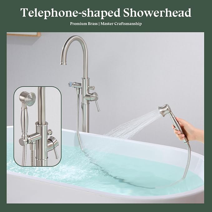 Free Standing Tub Faucet, Wintap Classic Freestanding Bathtub Faucet - Image 4