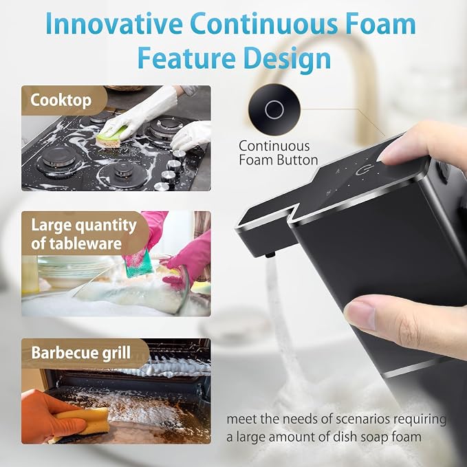 Automatic Foaming Soap Dispenser Touchless 380ml/12.8oz Rechargeable Hand Soap - Image 3