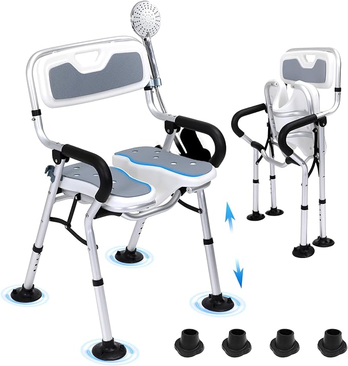 Shower Chair for Inside Shower, Foldable Shower Chair for Elderly and Disabled by Fasjloctavty